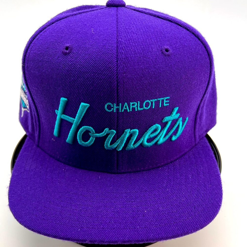 Mitchell & Ness adjustable hate. Purple & teal. Charlotte Hornets. Gently worn.